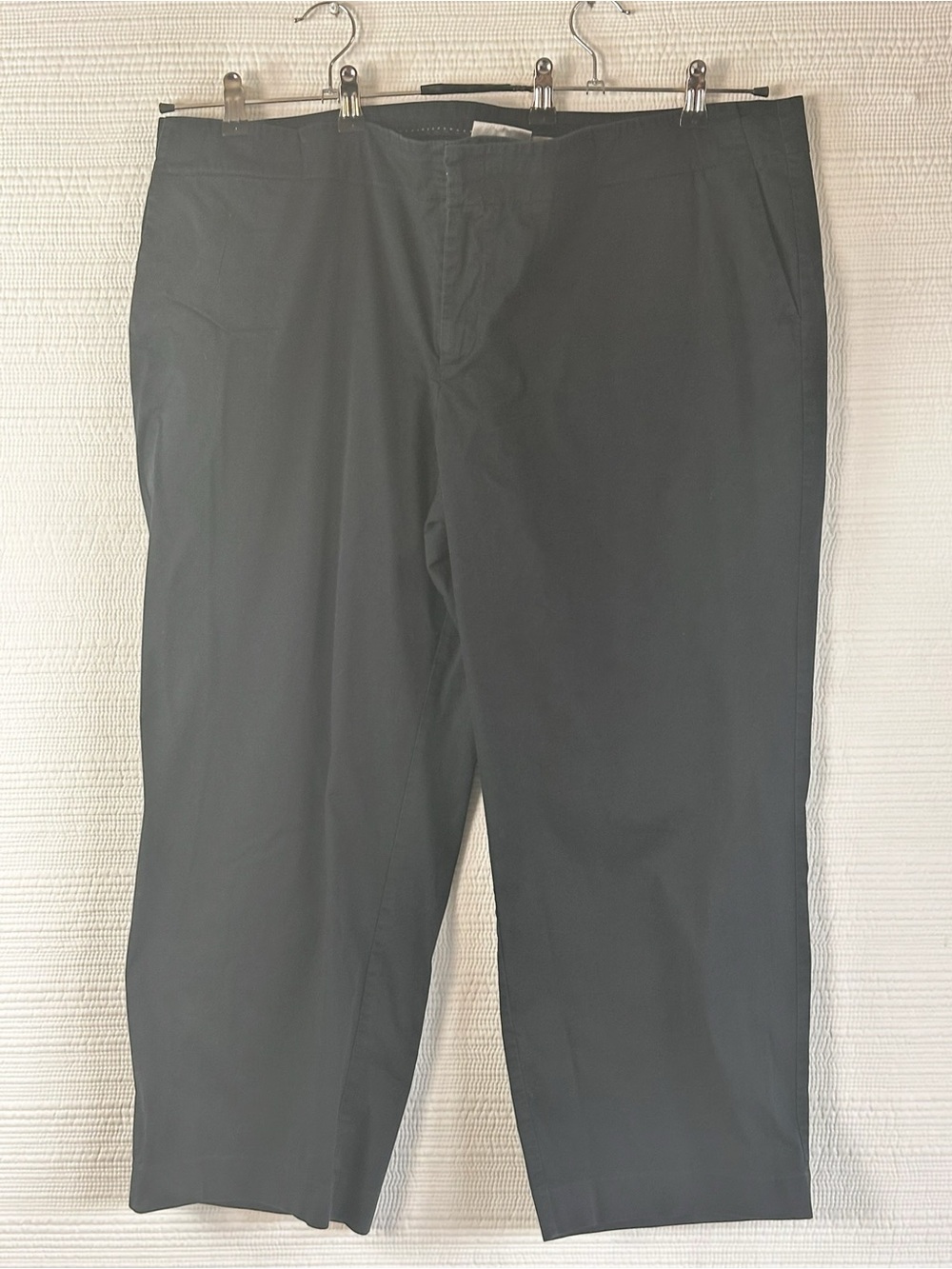 Avenue Women’s Black Wide Leg Trouser Pants Size 24 Y2K Minimalist Stretch